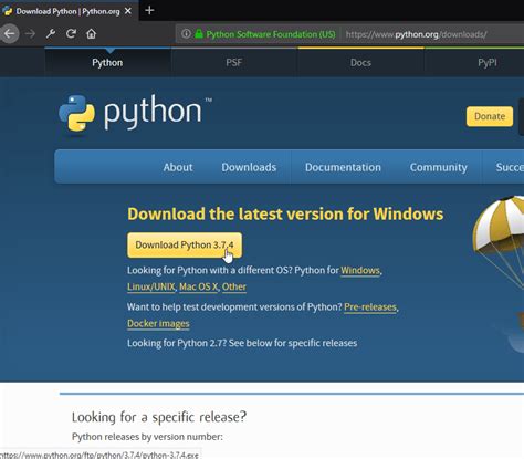 Download the Python 3.7 Installer